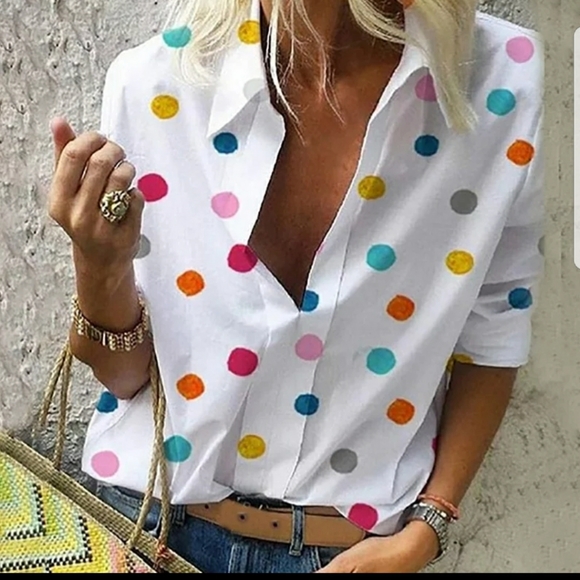 fashion designs Tops - POLKA DOT BLOUSE